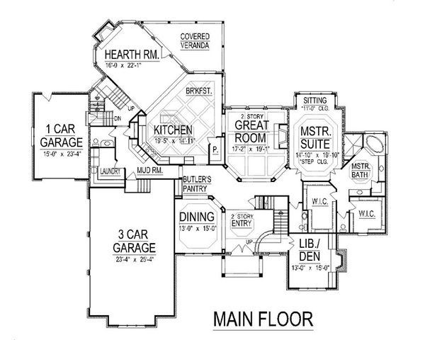European Floor Plan - Main Floor Plan #458-7