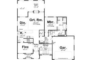 Floor Plan - Main Floor for Adobe / Southwestern House Plan #455-503 - 4 bed, 2.5 bath