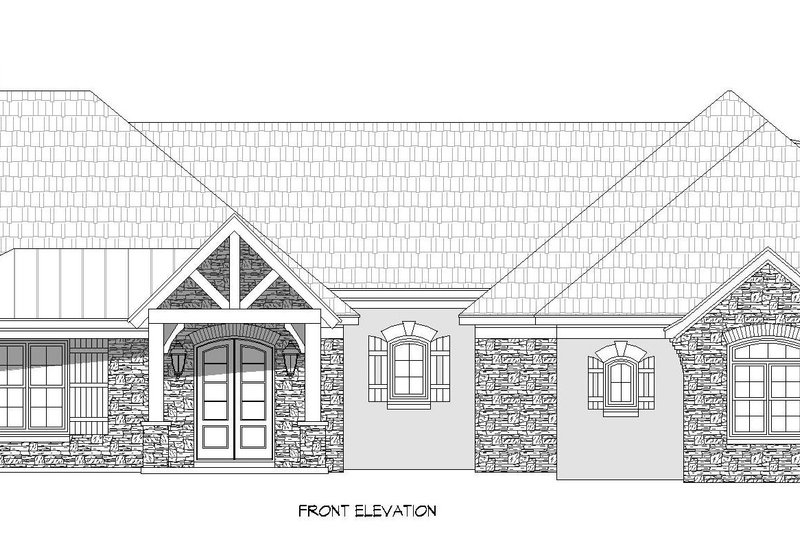 House Blueprint - Exterior - Front Elevation 3 for Traditional House Plan #932-166 - 4 bed, 3.5 bath