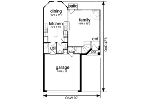 Floor Plan - Main Floor for Traditional House Plan #84-109 - 3 bed, 2.5 bath