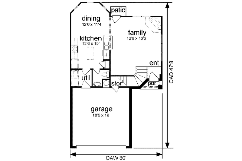 House Blueprint - Floor Plan - Main Floor for Traditional House Plan #84-109 - 3 bed, 2.5 bath