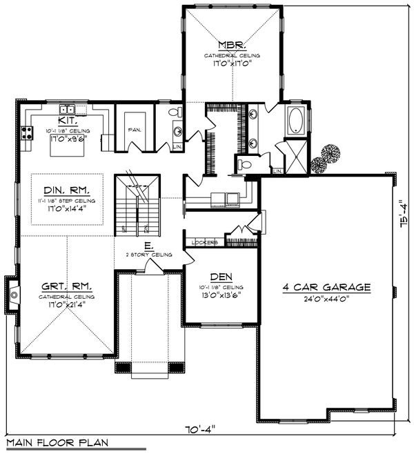 Modern Floor Plan - Main Floor Plan #70-1430
