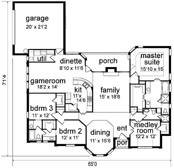 House Plan Design - European Floor Plan - Main Floor Plan #84-143