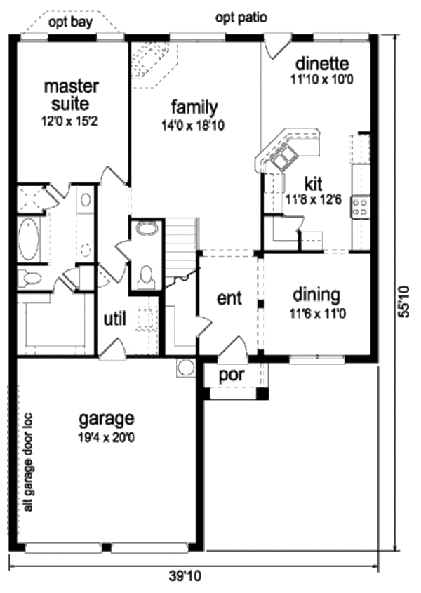 Home Plan - Traditional Floor Plan - Main Floor Plan #84-405