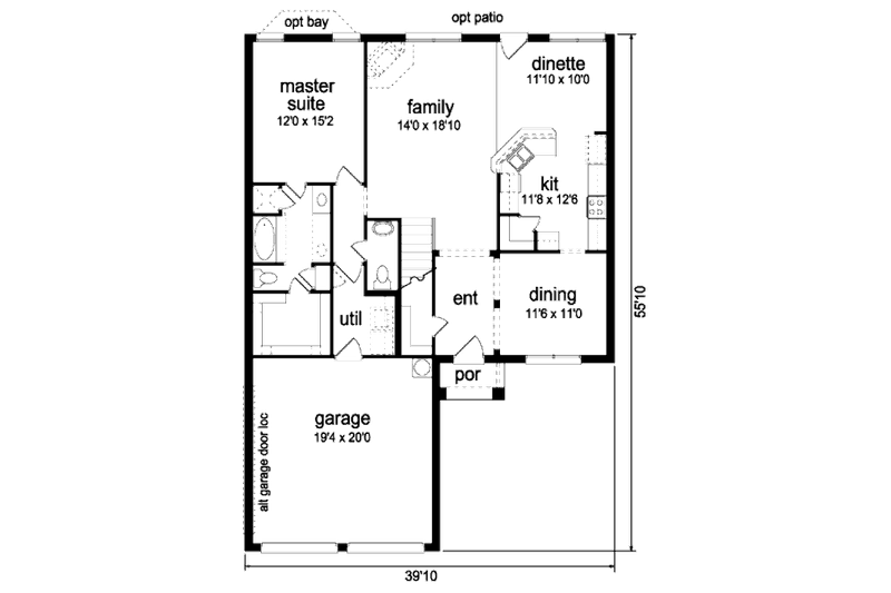 Home Plan - Floor Plan - Main Floor for Traditional House Plan #84-405 - 6 bed, 3.5 bath