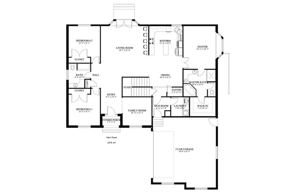 Dream House Plan - Ranch Floor Plan - Main Floor Plan #1060-422