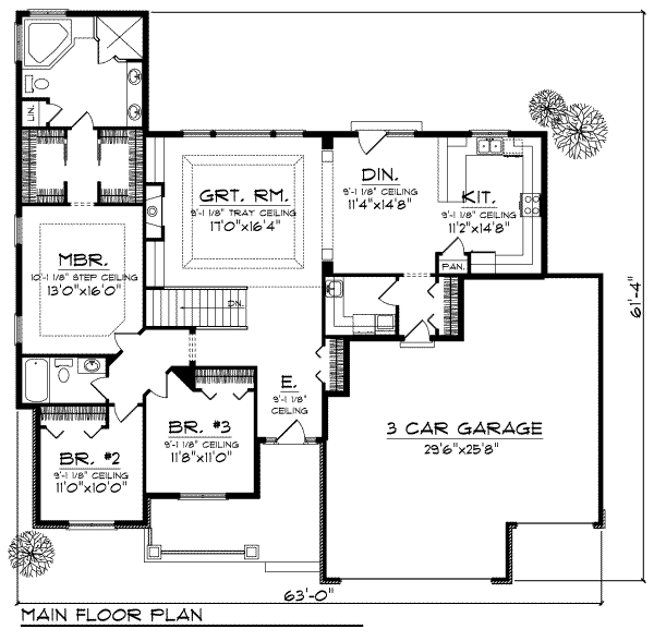 House Blueprint - Ranch Floor Plan - Main Floor Plan #70-715