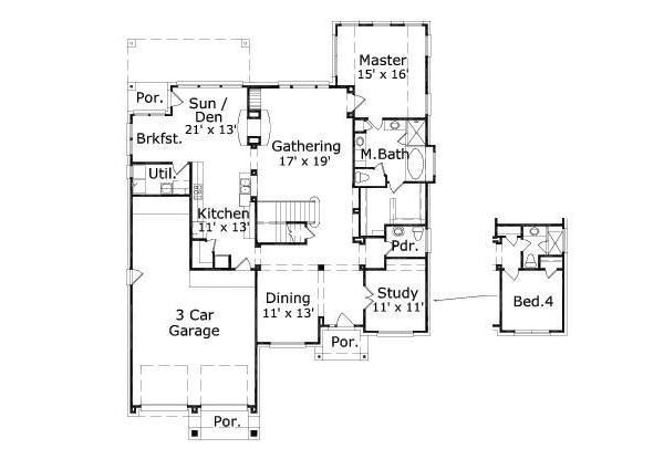 European Floor Plan - Main Floor Plan #411-367