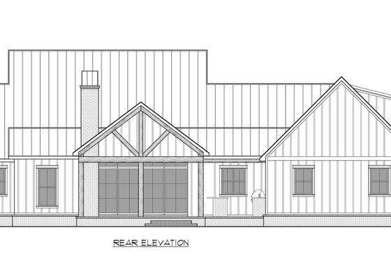Exterior - Rear Elevation for Farmhouse House Plan #1074-134 - 4 bed, 3.5 bath