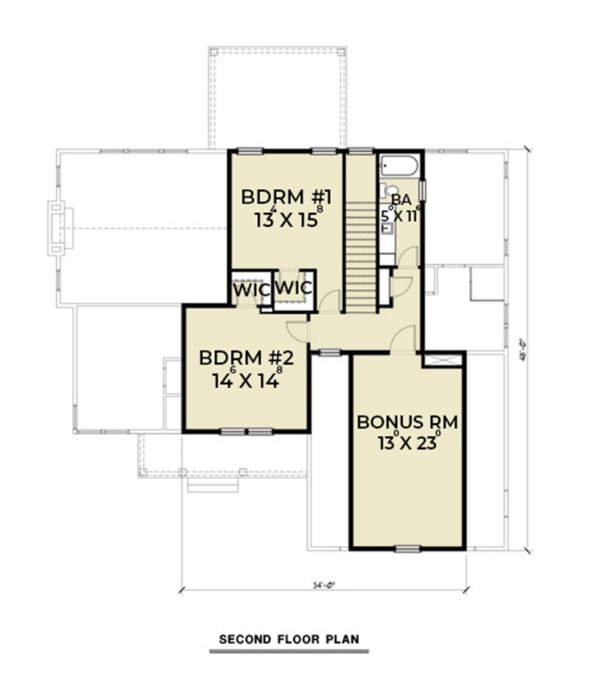 Dream House Plan - Farmhouse Floor Plan - Upper Floor Plan #1070-16