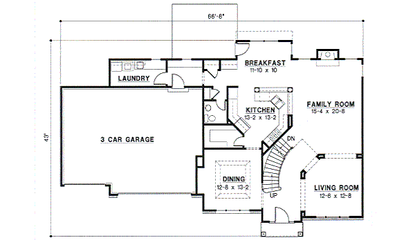Traditional Floor Plan - Main Floor Plan #67-553