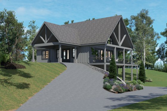Exterior - Front Elevation 5 for Country House Plan #932-1445 - 3 bed, 2.5 bath