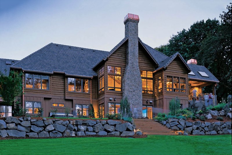 House Blueprint - Craftsman Exterior - Rear Elevation Plan #48-233