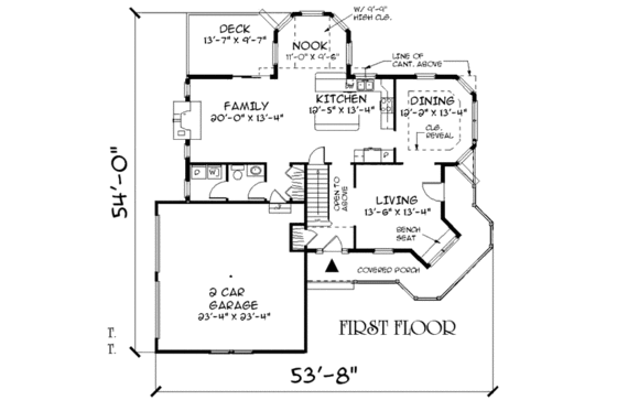 Floor Plan - Main Floor for Traditional House Plan #75-137 - 4 bed, 2.5 bath
