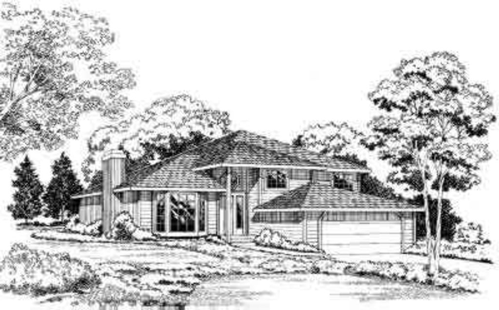 Exterior - Front Elevation 2 House Plan #312-242 - 3 bed, 2 bath