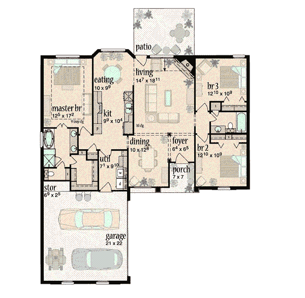 Dream House Plan - Traditional Floor Plan - Main Floor Plan #36-135