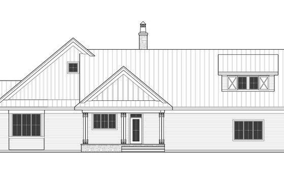 Exterior - Rear Elevation for Farmhouse House Plan #51-1131 - 3 bed, 2.5 bath