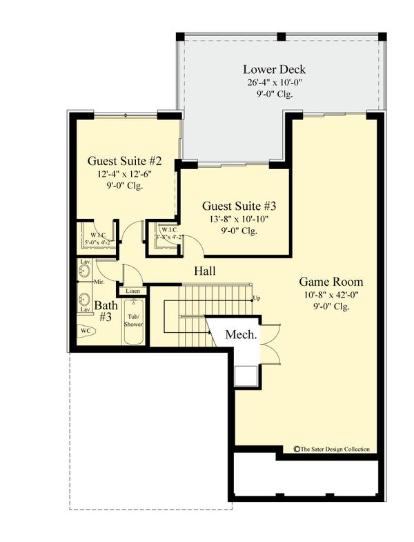 House Design - Country Floor Plan - Lower Floor Plan #930-514