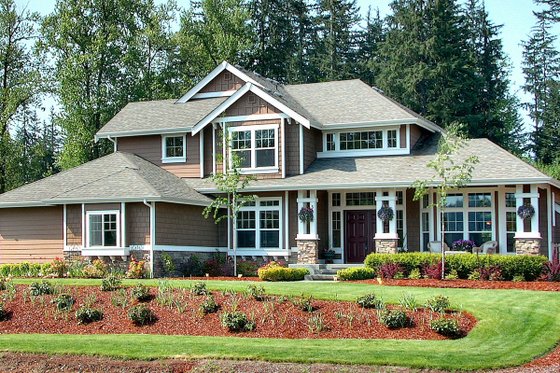 Exterior - Front Elevation 3 for Craftsman House Plan #132-121 - 4 bed, 2.5 bath