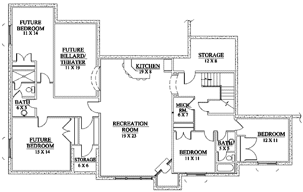 Country Floor Plan - Lower Floor Plan #5-150
