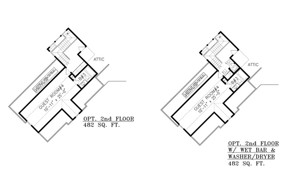Floor Plan - Upper Floor 1 for Craftsman House Plan #54-511 - 3 bed, 2.5 bath