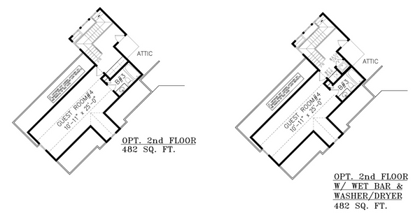 House Blueprint - Craftsman Floor Plan - Upper Floor Plan #54-511