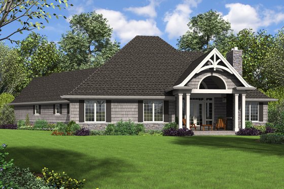 Exterior - Rear Elevation for Craftsman House Plan #48-959 - 3 bed, 3.5 bath