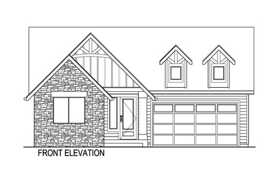 Exterior - Front Elevation 3 for Country House Plan #569-77 - 3 bed, 3 bath