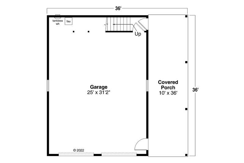 House Plan Design - Floor Plan - Main Floor for Country House Plan #124-1329, 1 bath