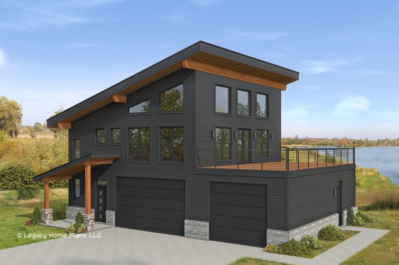 Contemporary Style House Plan - 2 Beds 2.5 Baths 1669 Sq/Ft Plan #932-913