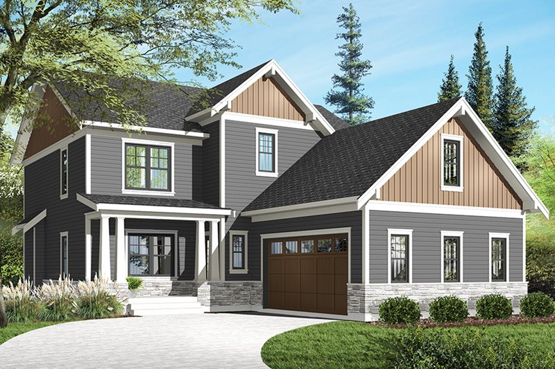 Architectural House Design - Exterior - Front Elevation 3 for Traditional House Plan #23-2557 - 3 bed, 2.5 bath