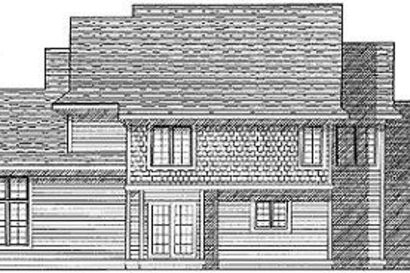 House Blueprint - Exterior - Rear Elevation for Traditional House Plan #70-374 - 4 bed, 2.5 bath
