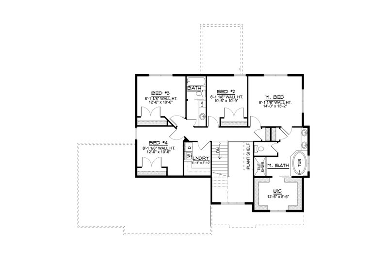 Architectural House Design - Floor Plan - Upper Floor for Country House Plan #1064-275 - 4 bed, 2.5 bath