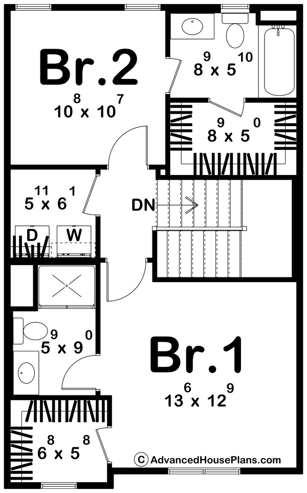 Architectural House Design - Cottage Floor Plan - Upper Floor Plan #455-703