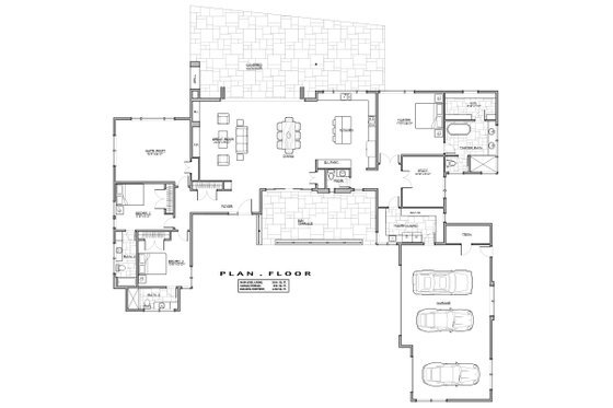 Floor Plan - Main Floor for Modern House Plan #892-12 - 3 bed, 3.5 bath