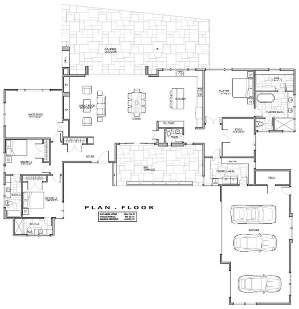 House Blueprint - Modern Floor Plan - Main Floor Plan #892-12