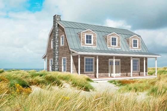 Colonial Exterior - Front Elevation Plan #497-49