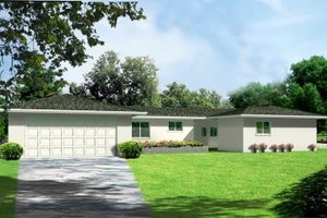 Adobe / Southwestern Exterior - Front Elevation Plan #1-294