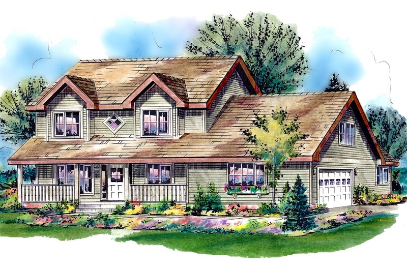 Home Plan - Country Exterior - Front Elevation Plan #18-288