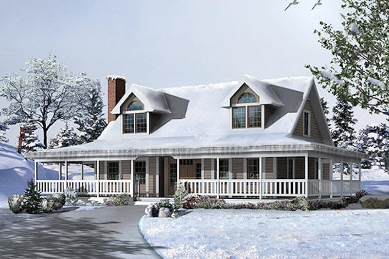 Dream House Plan - Country Exterior - Front Elevation Plan #57-444