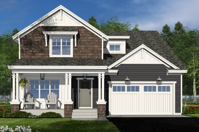 House Blueprint - Bungalow Exterior - Front Elevation Plan #51-1352