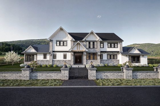 Exterior - Front Elevation 3 for Classical House Plan #1101-41 - 4 bed, 4.5 bath