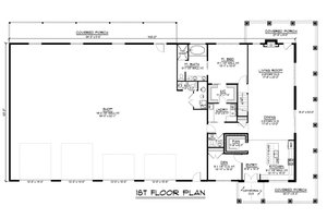 Floor Plan - Main Floor for Barndominium House Plan #1064-292 - 3 bed, 2.5 bath