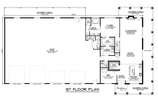 Barndominium Floor Plan - Main Floor Plan #1064-292