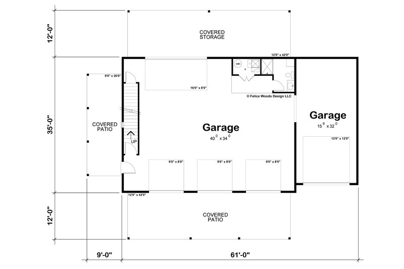 Architectural House Design - Floor Plan - Main Floor for Barndominium House Plan #20-2574 - 1 bed, 2 bath