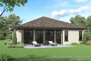 Exterior - Rear Elevation for Mediterranean House Plan #930-378 - 2 bed, 2 bath