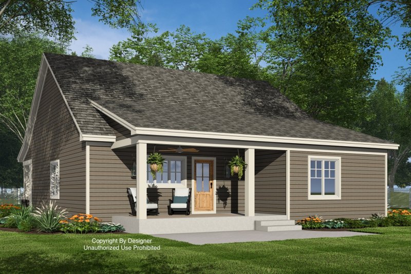Home Plan - Exterior - Rear Elevation 1 for Bungalow House Plan #51-1399 - 3 bed, 2 bath