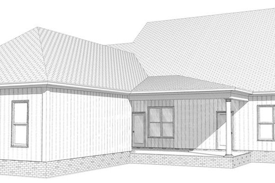 Exterior - Rear Elevation for Traditional House Plan #63-274 - 4 bed, 3 bath