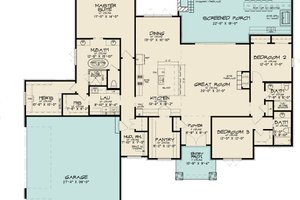 Floor Plan - Main Floor for Contemporary House Plan #923-286 - 3 bed, 3 bath