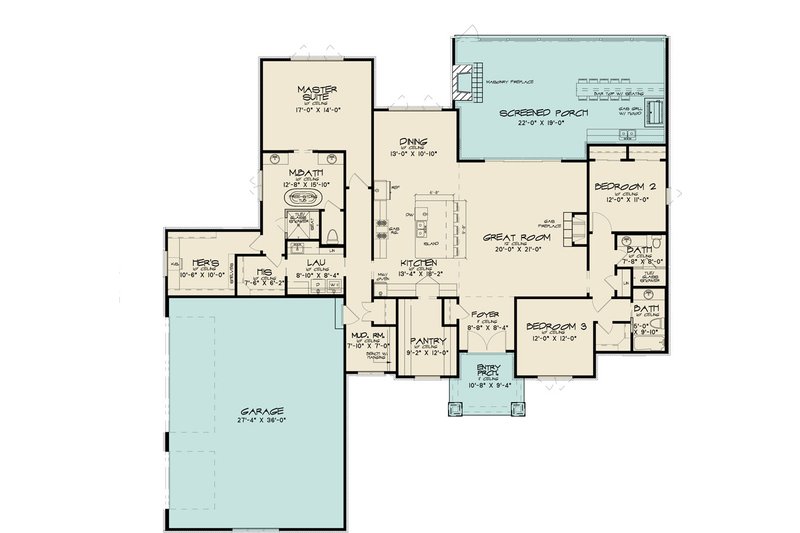 Dream House Plan - Floor Plan - Main Floor for Contemporary House Plan #923-286 - 3 bed, 3 bath